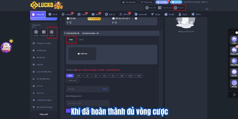 Khi đã hoàn thành đủ vòng cược