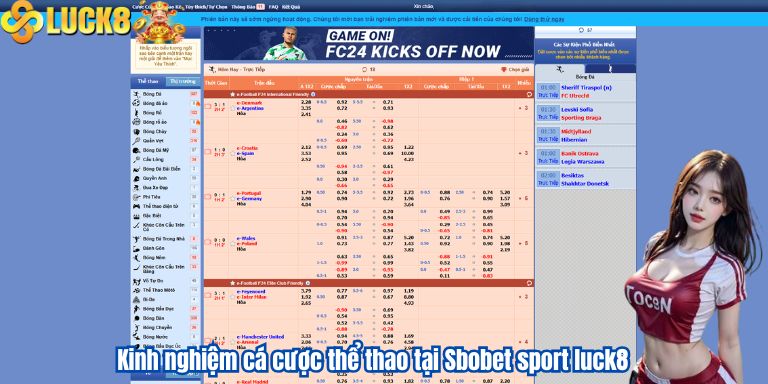 Kinh nghiệm cá cược thể thao tại Sbobet sport luck8