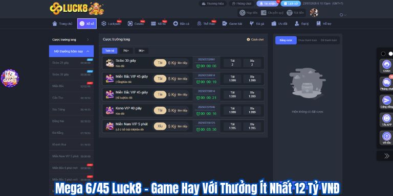 Mega 6/45 Luck8 – Game Hay Với Thưởng Ít Nhất 12 Tỷ VNĐ 2 Mega 6/45 Luck8 – Game Hay Với Thưởng Ít Nhất 12 Tỷ VNĐ