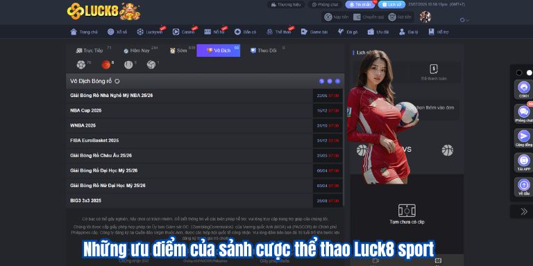Những ưu điểm của sảnh cược thể thao Luck8 sport