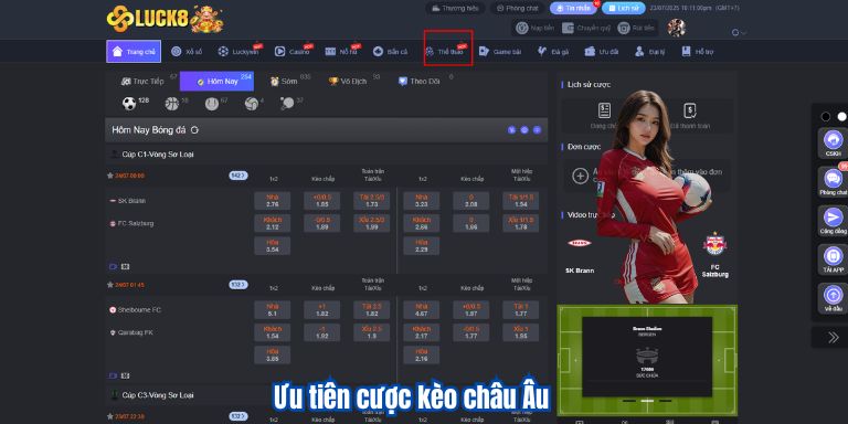 Ưu tiên cược kèo châu Âu